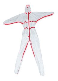 White Color Disposable Protective Clothing Disposable Boilersuits With Red Stripe