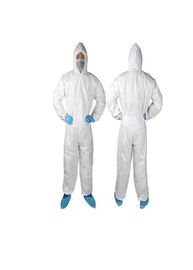 White Color Disposable Coverall Suit Dry Particulates And Limiting Liquid