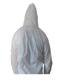 White Color Disposable Coverall Suit Dry Particulates And Limiting Liquid