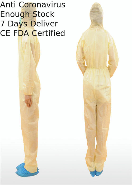 Chemical Resistant Disposable Coverall Suit Type 3 / 4 With Hood