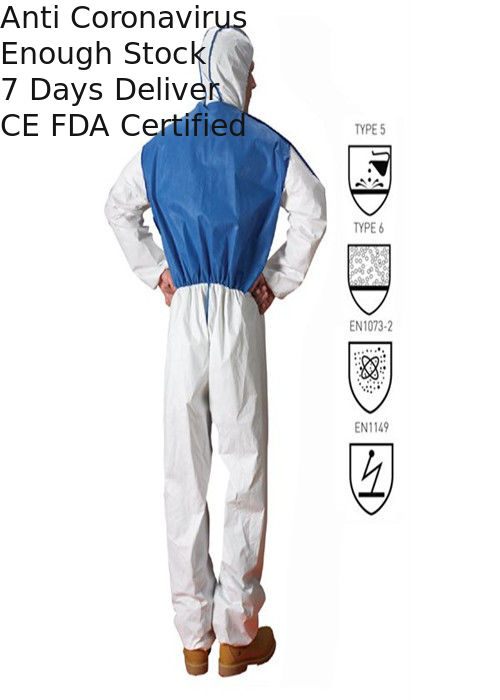 Type 6 Type 5 Disposable Coveralls Non Hazardous Liquids And Dry Dust