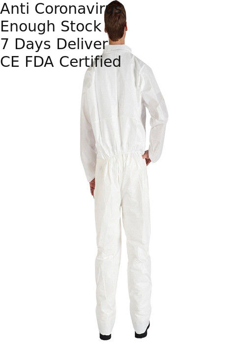 Anti Bacterial Disposable Coverall Suit Non Woven Latex Free S M L XL Size