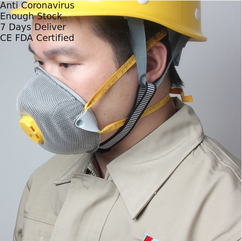 N95 FFP2 Anti Dust Respirator Silicone Mask Low Expiratory Resistance With Valve